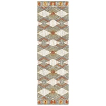 SAFAVIEH Trace Adrasteia Geometric Runner Rug, Blue/Ivory, 2'3" x 6'