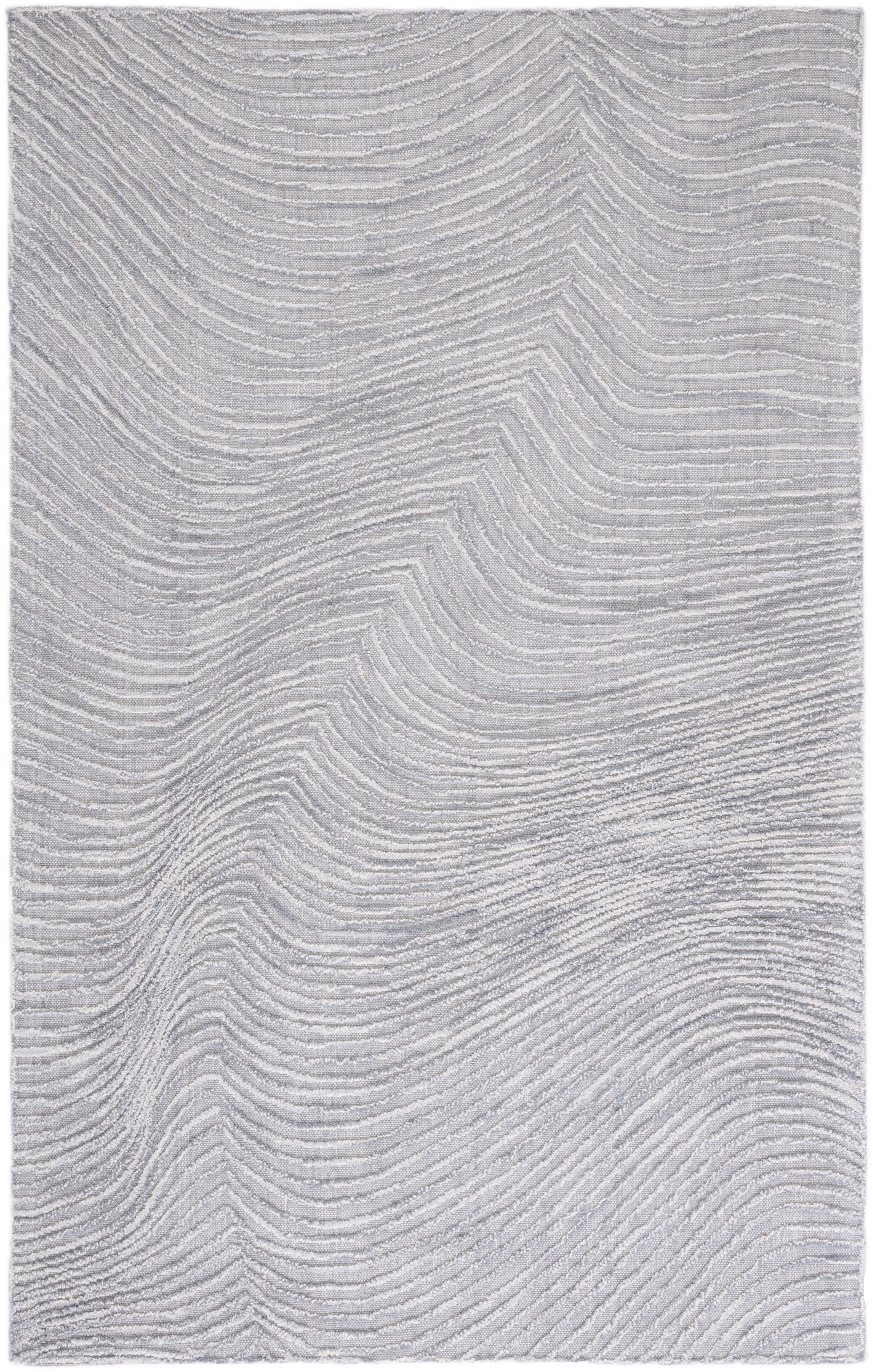 Handmade Gray Wool Rectangular Tufted Area Rug 3' x 5'