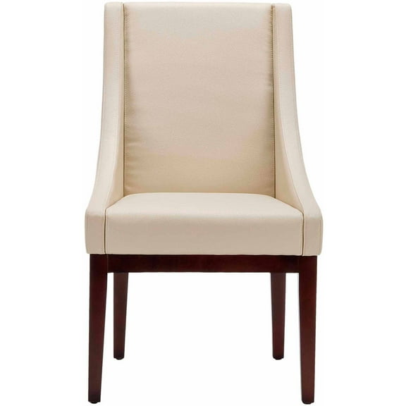SAFAVIEH Traditional Solid Glam Sloping Armchair, Cream