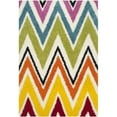 thumbnail image 1 of SAFAVIEH Trafford Zigzag Stripes Kids Shag Area Rug, Ivory/Multi, 4' x 6', 1 of 9