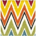 thumbnail image 1 of SAFAVIEH Trafford Zigzag Stripes Kids Shag Area Rug, Ivory/Multi, 6'7" x 6'7" Square, 1 of 9