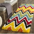 thumbnail image 1 of SAFAVIEH Trafford Zigzag Stripes Kids Shag Runner Rug, Ivory/Multi, 2'3" x 5', 1 of 9
