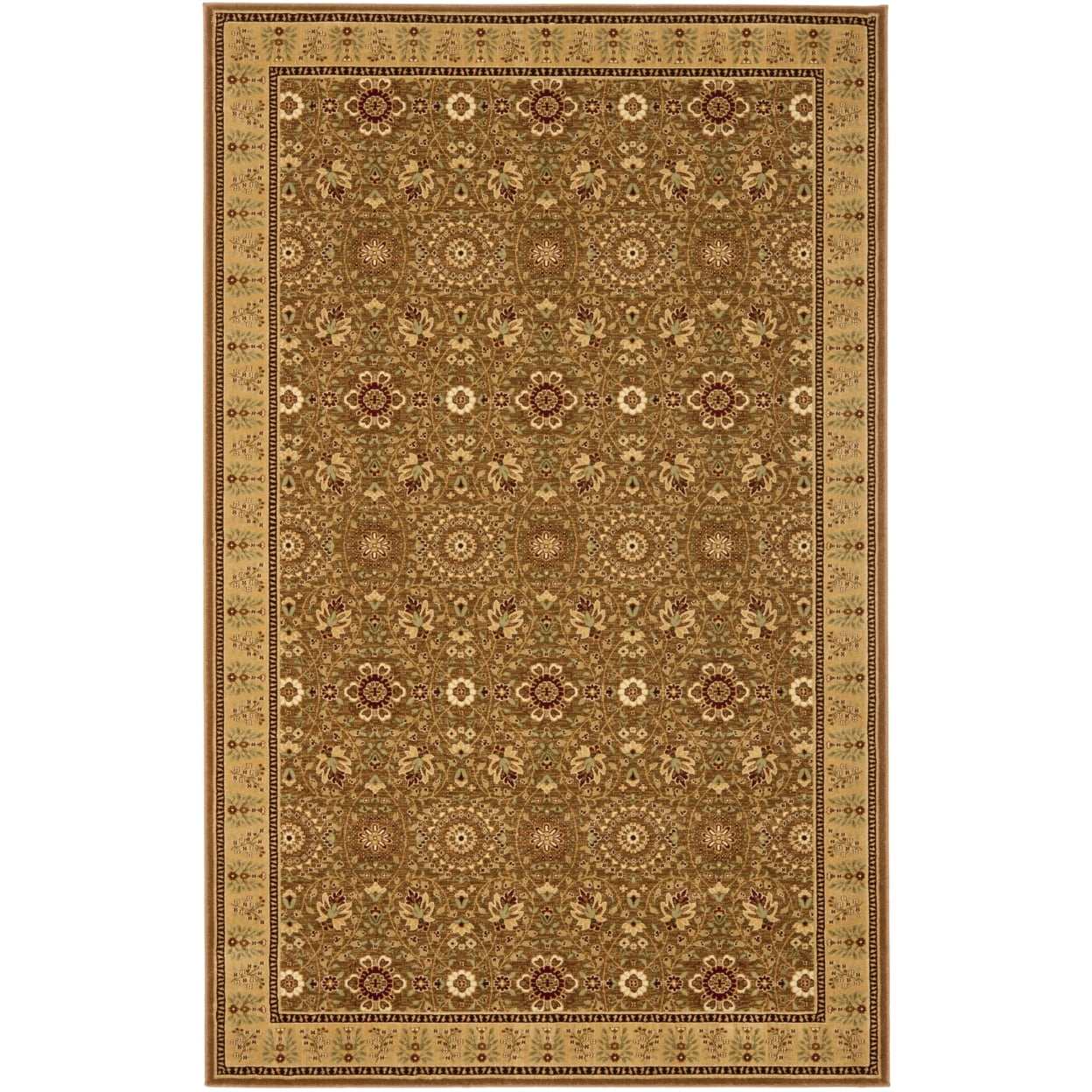Emmalyn Olive and Caramel Oriental Silk Area Rug