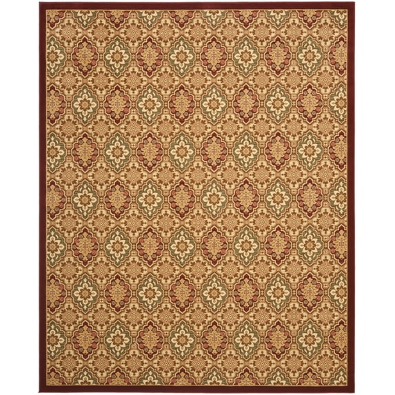 SAFAVIEH Treasures Ibrahim Geometric Floral Area Rug, Red/Ivory, 4' x 6'