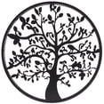 thumbnail image 1 of SAFAVIEH Tree of Life 20 in. Round Wall Art, Flat Black, 1 of 5