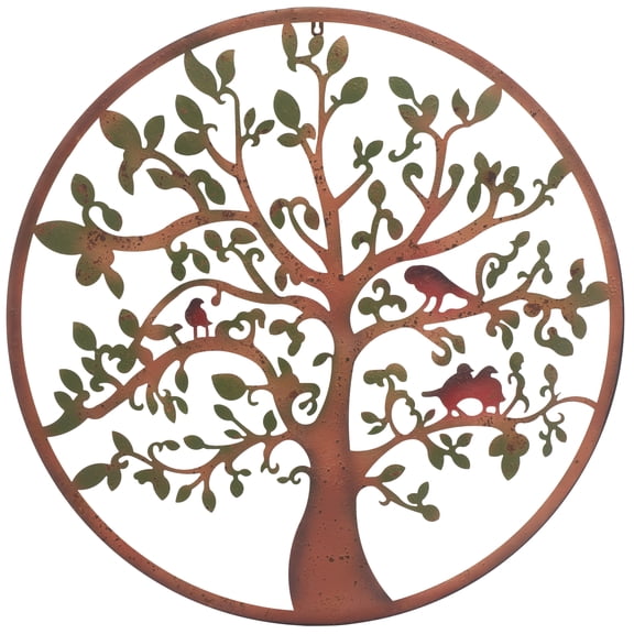 SAFAVIEH Tree of Life 31.5 in Round Wall Art, Rust