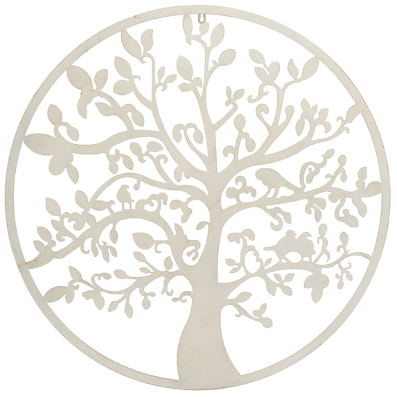 SAFAVIEH Tree of Life 31.5 in Round Wall Art, White