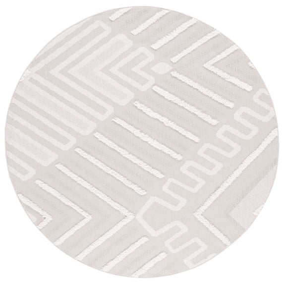 SAFAVIEH Trends Ambre Geometric Area Rug, Beige/Ivory, 6'7" x 6'7" Round