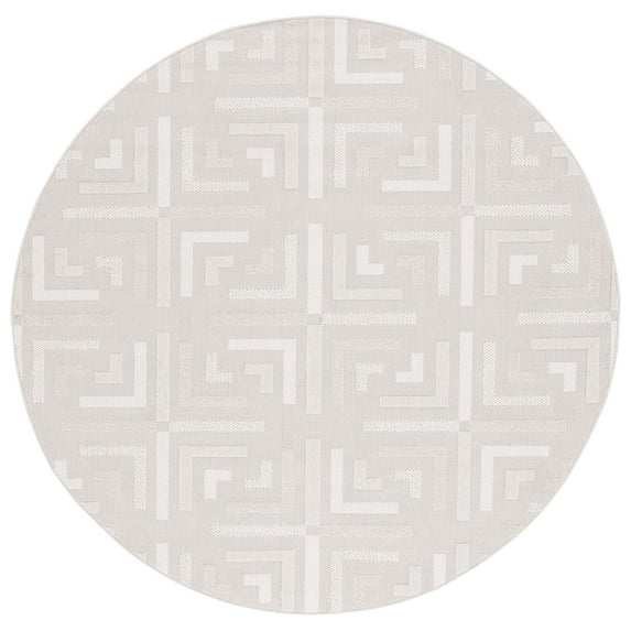 SAFAVIEH Trends Archibald Geometric Area Rug, Beige/Ivory, 6'7" x 6'7" Round