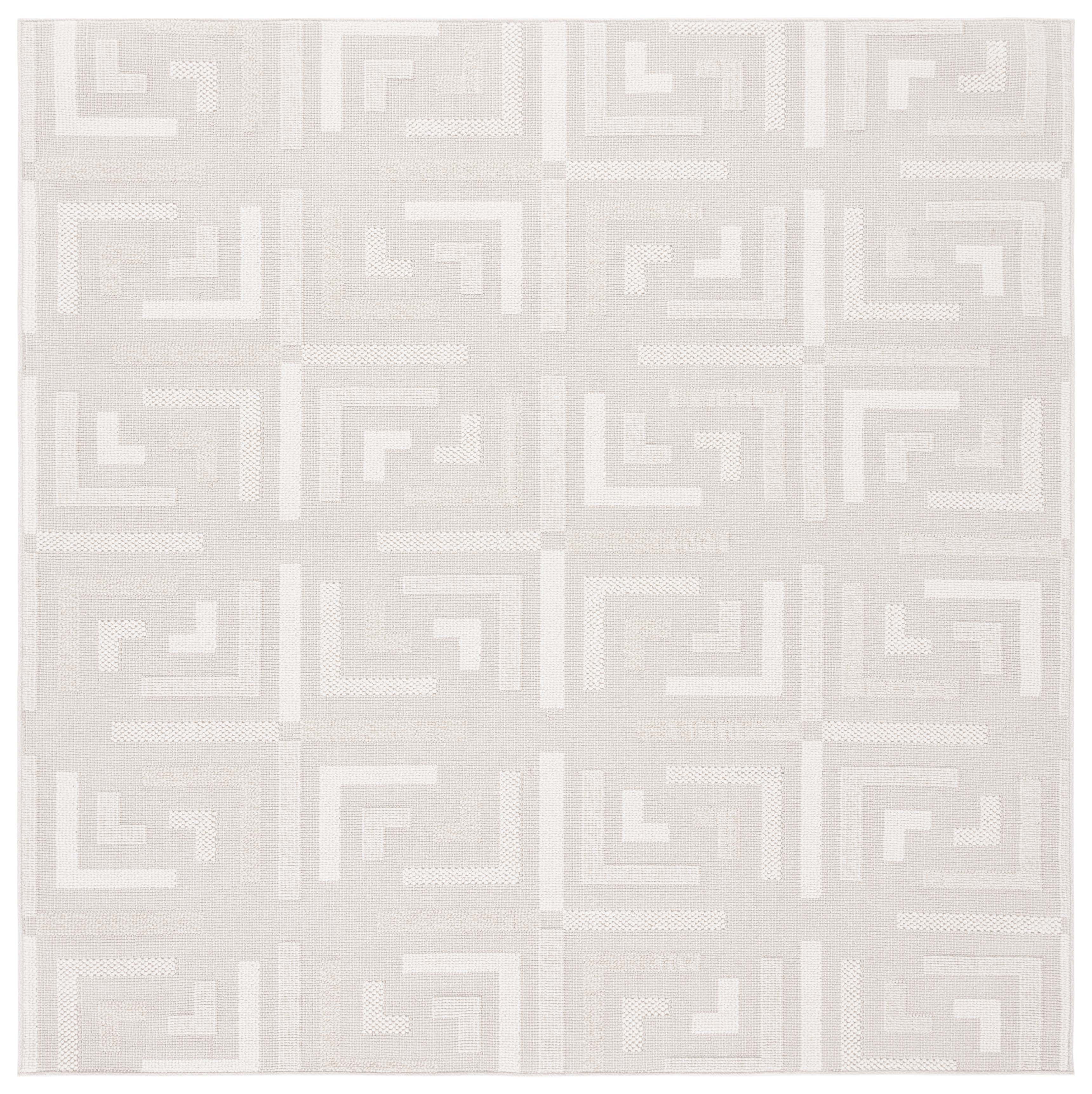Ivory Geometric Square Flat-Woven Accent Rug - 6'7" x 6'7"