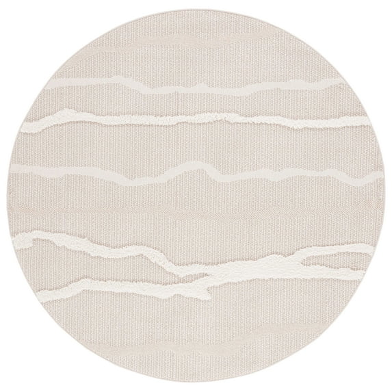 SAFAVIEH Trends William Abstract Area Rug, Beige/Ivory, 3' x 3' Round