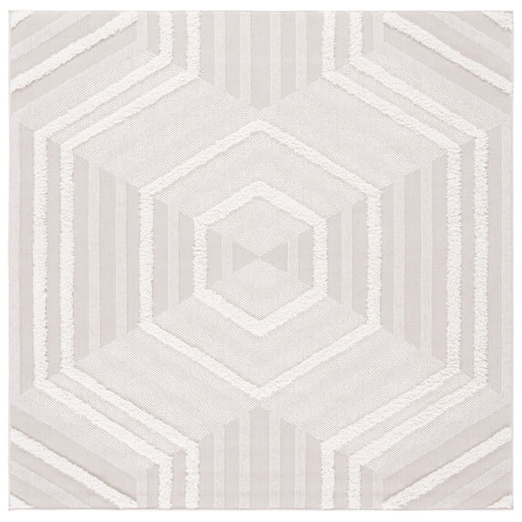 SAFAVIEH Trends Yvette Geometric Area Rug, Beige/Ivory, 6'7" x 6'7" Square
