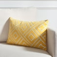 thumbnail image 1 of SAFAVIEH Triska Diamond Pillow, 18" x 18", Yellow, 1 of 5