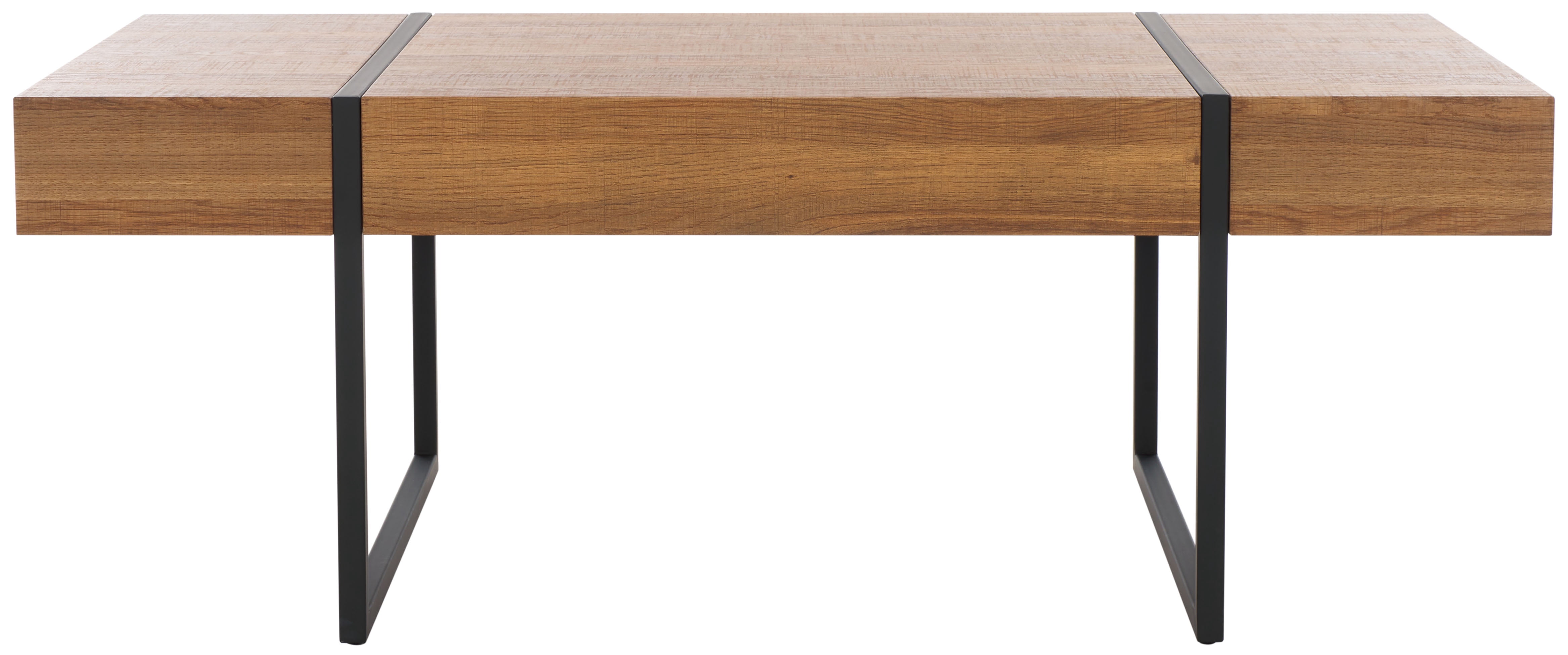 SAFAVIEH Tristan Contemporary Wood Coffee Table, Natural Brown Top/Black