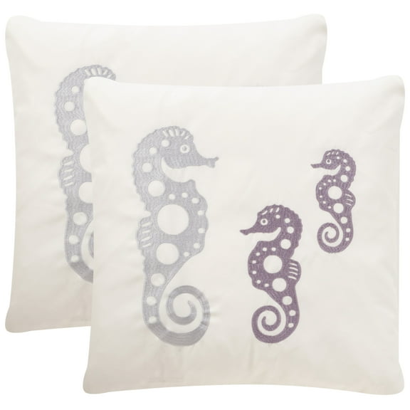 SAFAVIEH Tropical Oreas Solei 20" x 20" Outdoor Pillow, Sea Stone , Set of 2