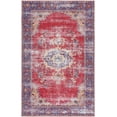 thumbnail image 1 of SAFAVIEH Tucson Alfreda Traditional Machine Washable Area Rug, 5' x 8', Red/Navy, 1 of 8