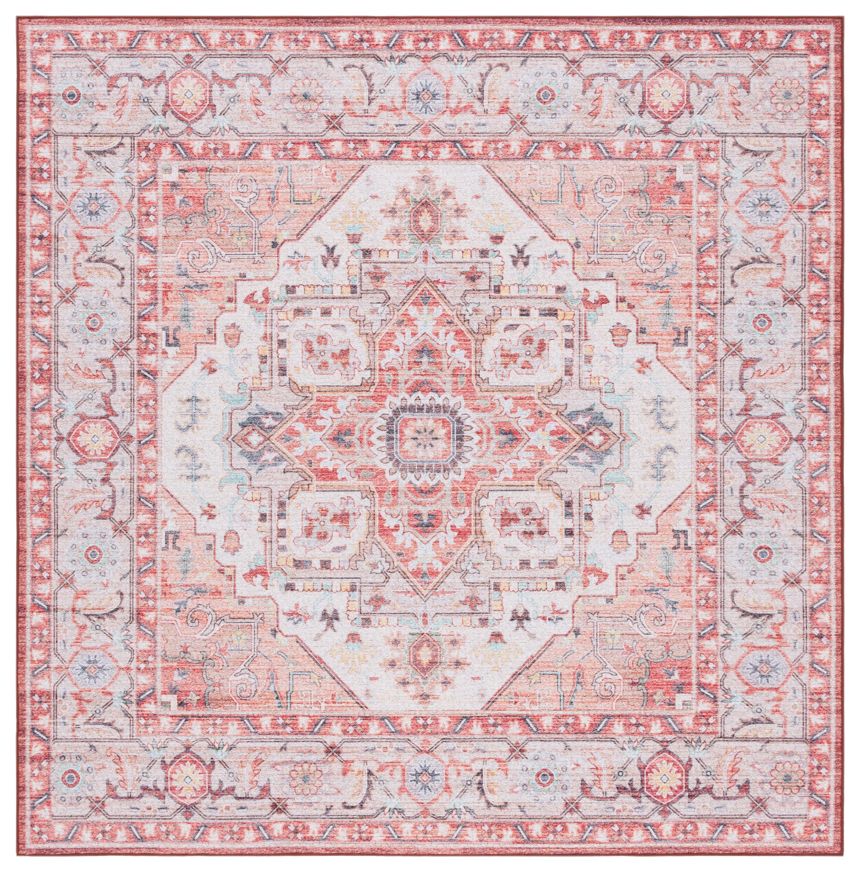SAFAVIEH Tucson Alyx Oriental Machine Washable Area Rug, Light