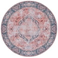 thumbnail image 1 of SAFAVIEH Tucson Avaline Traditional Machine Washable Area Rug, 6' x 6' Round, Rust/Navy, 1 of 9