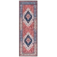 thumbnail image 1 of SAFAVIEH Tucson Barrfind Traditional Machine Washable Runner, 2'6" x 8', Rust/Blue, 1 of 9