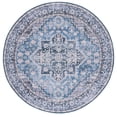 thumbnail image 1 of SAFAVIEH Tucson Beulah Traditional Machine Washable Area Rug, 6' x 6' Round, Blue/Charcoal, 1 of 9