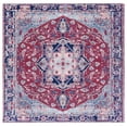 thumbnail image 1 of SAFAVIEH Tucson Bryanne Traditional Machine Washable Area Rug, 6'6" x 6'6" Square, Red/Navy, 1 of 9