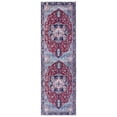 thumbnail image 1 of SAFAVIEH Tucson Bryanne Traditional Machine Washable Runner, 2'6" x 16', Red/Navy, 1 of 9