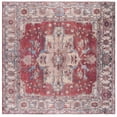 thumbnail image 1 of SAFAVIEH Tucson Camillo Traditional Machine Washable Area Rug, 4' x 4' Square, Red/Beige, 1 of 9