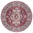 thumbnail image 1 of SAFAVIEH Tucson Camillo Traditional Machine Washable Area Rug, 6'6" x 6'6" Round, Red/Beige, 1 of 8