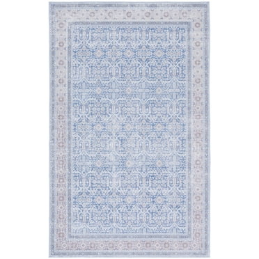 SAFAVIEH Tucson Diego Traditional Machine Washable Area Rug, 5' x 8', Blue/Rust
