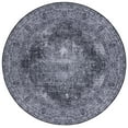 thumbnail image 1 of SAFAVIEH Tucson Donovan Oriental Machine Washable Area Rug, Black/Grey, 4' x 4' Round, 1 of 8