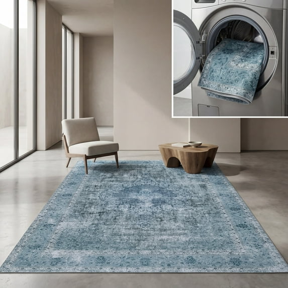 SAFAVIEH Tucson Donovan Oriental Machine Washable Area Rug, Green, 2'6" x 4'