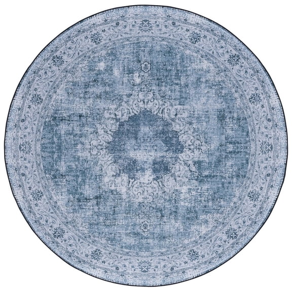 SAFAVIEH Tucson Donovan Traditional Machine Washable Area Rug, 6' x 6' Round, Green/Grey