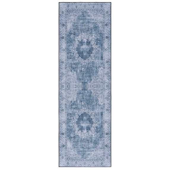 SAFAVIEH Tucson Donovan Traditional Machine Washable Runner, 2'6" x 8', Green/Grey