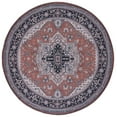 thumbnail image 1 of SAFAVIEH Tucson Drew Traditional Machine Washable Area Rug, 6' x 6' Round, Rust/Navy, 1 of 9