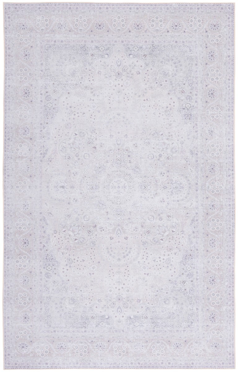 Ivory Rectangular Machine Washable Synthetic Area Rug