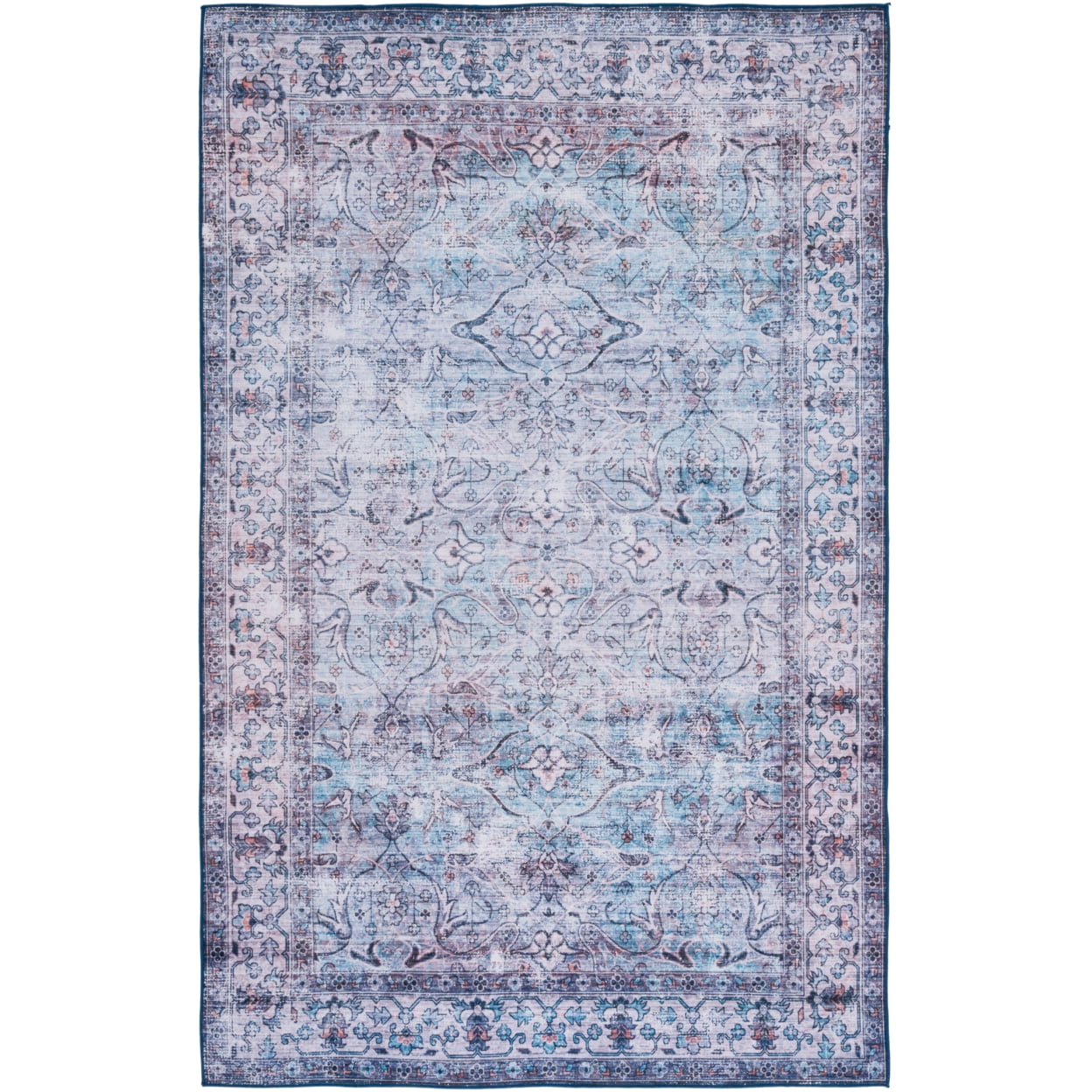 SAFAVIEH Tucson Faith Oriental Machine Washable Runner Rug, Rust/Green, 2'6" x 8'