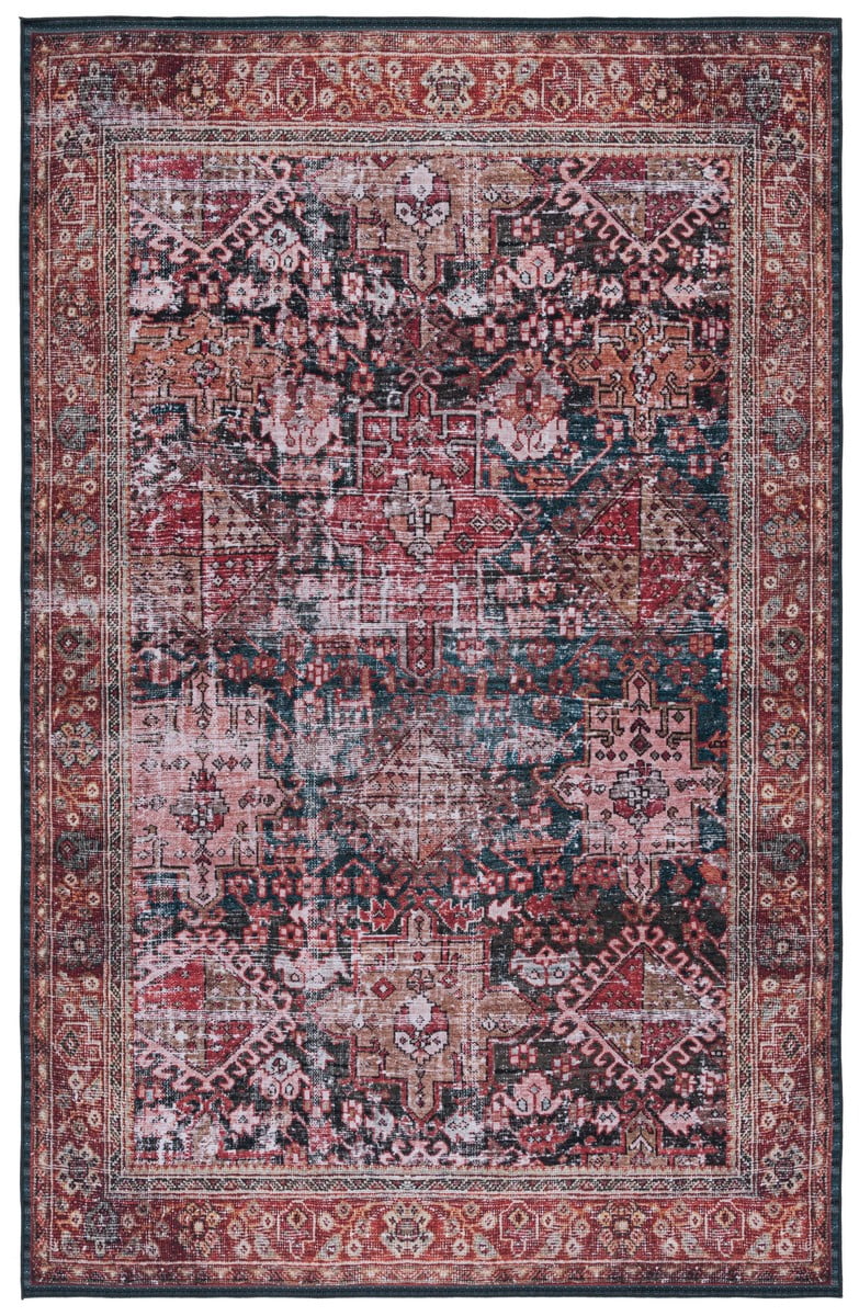 Tucson Rust and Green 3' x 5' Washable Area Rug