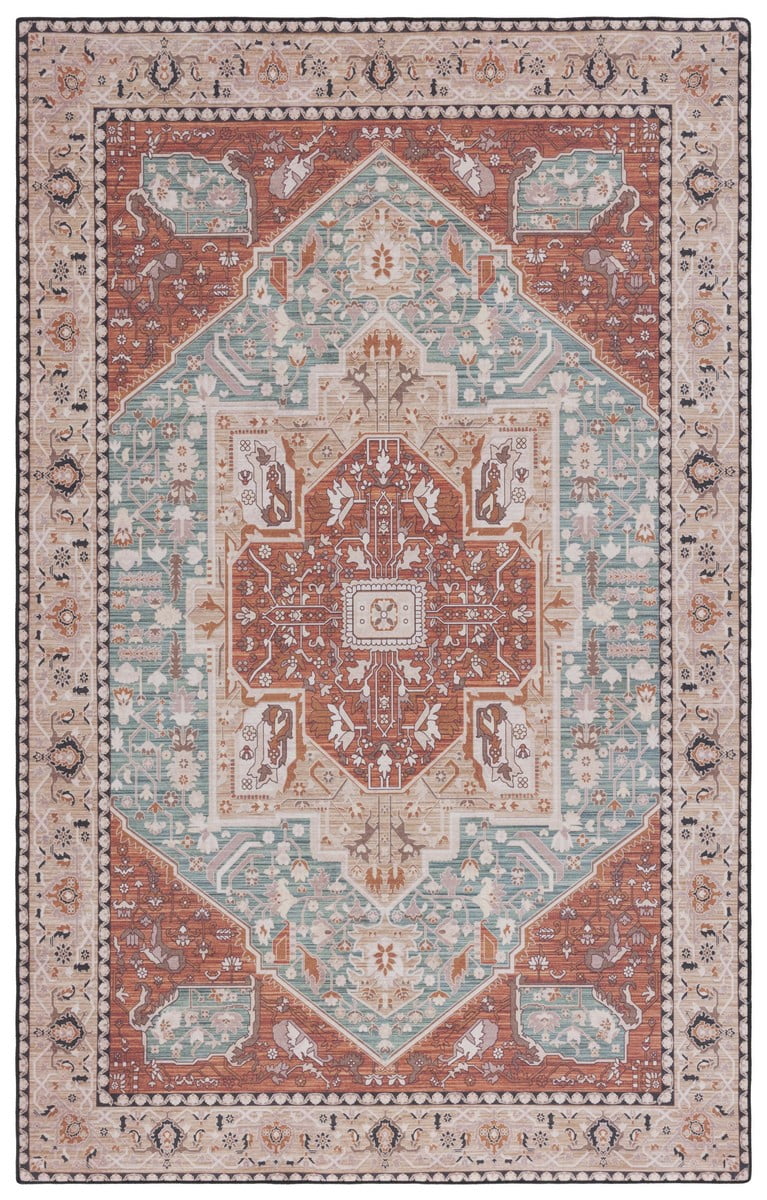 SAFAVIEH Tucson Filip Traditional Machine Washable Area Rug, 5' x 8 ...