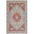 thumbnail image 1 of SAFAVIEH Tucson Filip Traditional Machine Washable Area Rug, 6' x 9', Aqua/Rust, 1 of 9