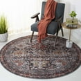 thumbnail image 1 of Safavieh Tucson Forrester Oriental Machine Washable Area Rug, Navy/Rust, 8' x 8' Round, 1 of 11