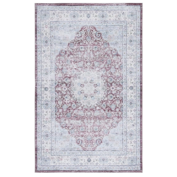 SAFAVIEH Tucson Frigg Traditional Machine Washable Area Rug, 6' x 9', Rust/Beige