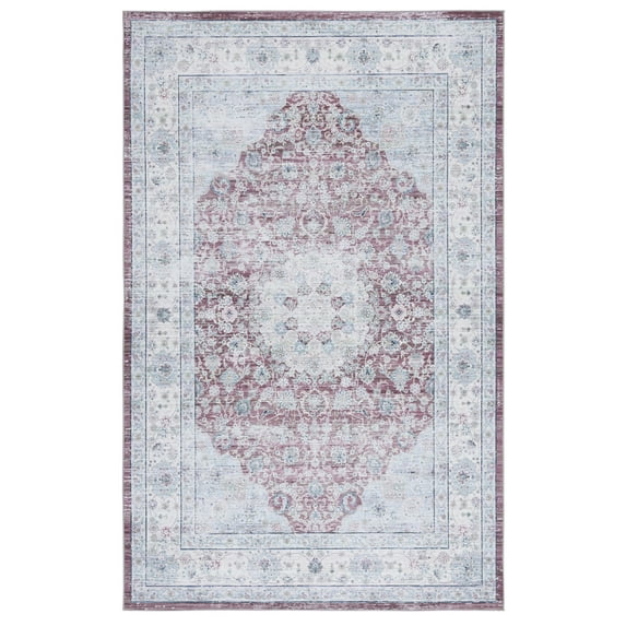 SAFAVIEH Tucson Frigg Traditional Machine Washable Area Rug, 8' x 10', Rust/Beige