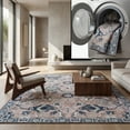 thumbnail image 1 of SAFAVIEH Tucson Georgeanna Traditional Machine Washable Area Rug, Light Blue/Navy, 8' x 10', 1 of 13