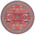 thumbnail image 1 of SAFAVIEH Tucson Gwendolyn Traditional Machine Washable Area Rug, Rust/Navy, 6' x 6' Round, 1 of 8