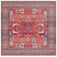 thumbnail image 1 of SAFAVIEH Tucson Gwendolyn Traditional Machine Washable Area Rug, Rust/Navy, 6' x 6' Square, 1 of 8