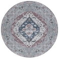 thumbnail image 1 of SAFAVIEH Tucson Harlow Traditional Machine Washable Area Rug, 6' x 6' Round, Rust/Navy, 1 of 9