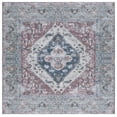 thumbnail image 1 of SAFAVIEH Tucson Harlow Traditional Machine Washable Area Rug, 6' x 6' Square, Rust/Navy, 1 of 9