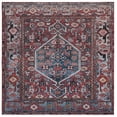 thumbnail image 1 of SAFAVIEH Tucson Hartley Traditional Machine Washable Area Rug, 6' x 6' Square, Rust/Blue, 1 of 9