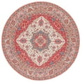 thumbnail image 1 of SAFAVIEH Tucson Herbert Traditional Machine Washable Area Rug, 6' x 6' Round, Red/Beige, 1 of 9
