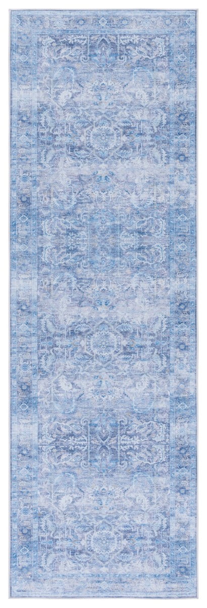 SAFAVIEH Tucson Hollie Traditional Machine Washable Runner, 2'6" x 8', Purple/Blue